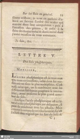 Lettre V. Des Sels phosphoriques