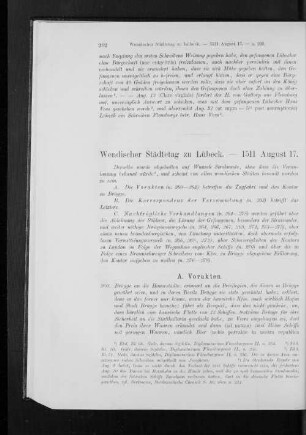 Wendischer Städtetag zu Lübeck. - 1511 August 17.