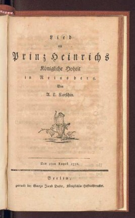 Lied an Prinz Heinrichs Königliche Hoheit in Reinsberg
