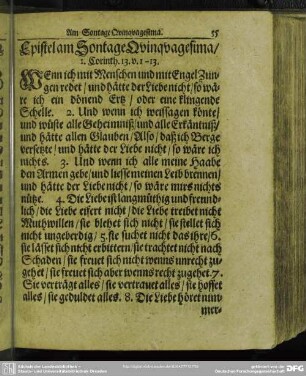 Epistel am Sontage Ovinquagesima