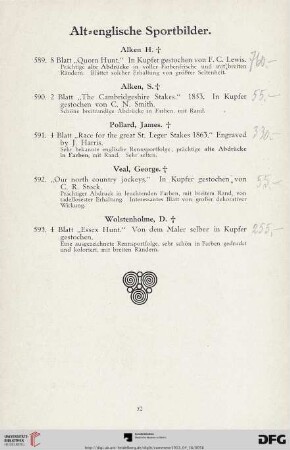 Alt-englische Sportbilder (Nr. 589-593)