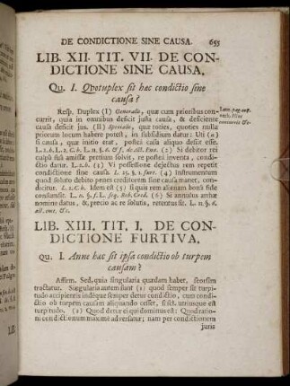 Lib. XIII. /Tit. I. De Condictione Furtiva. - Tit. VII. De Pignoratitia Actione.