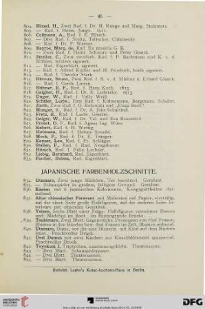 Japanische Farbenholzschnitte (Nr. 834-961)