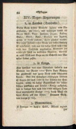 XIV. Neger-Regierungen
