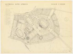 Olympisches Sportfeld mit Stadion, Athen: Lageplan Variante 1:2000