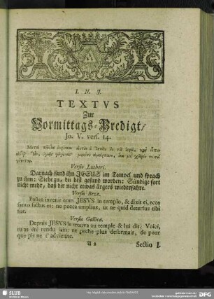 [Erklärung der Vormittags-Predigt, Jo. V. vers. 14]