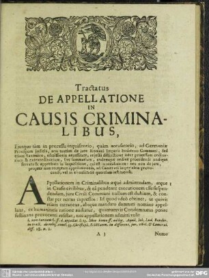 Tractatus De Appellatione In Causis Criminalibus