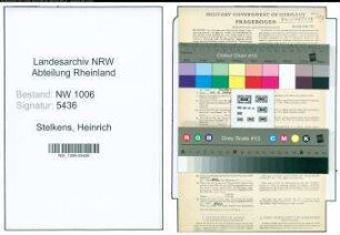 Entnazifizierung Heinrich Stelkens , geb. 05.04.1909 (Arbeiter)