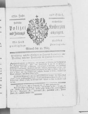 12tes Stück., Ausgabe vom 20. März 1782