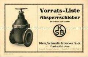 Absperrschieber für Wasser und Dampf