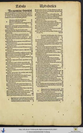 Tabula de materijs in hac parte hyemali