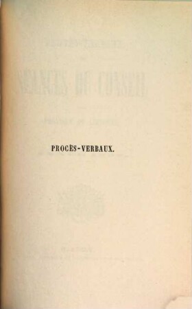 Procès-verbaux des séances du Conseil de la Province de Limbourg. 1857