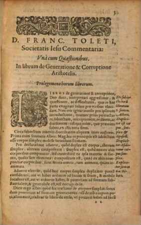 Commentaria, una cum quaestionibus, in librum de generatione et corruptione Aristotelis