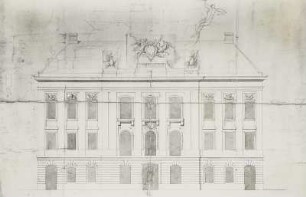 Dresden-Neustadt: Wackerbarth-Palais (Ritterakademie), Entwurf Mittelteil (wahrscheinlich nicht ausgeführt)