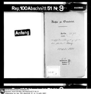 Verschiedene Angelegenheiten des Fleckens Iburg