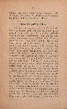 Ueber die geistliche Lesung.