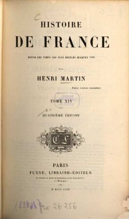 Histoire de France : Depuis les temps les plus reculés jusqu'en 1789. 14