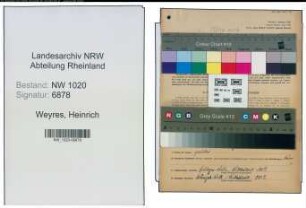 Entnazifizierung Heinrich Weyres , geb. 04.08.1904 (Schlosser)