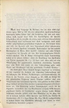 Über Sprache und Kritik des lateinischen Apolloniusromanes ; Verbesserungen zum lateinischen Konstantinroman