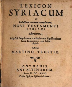 Lexicon Syriacum