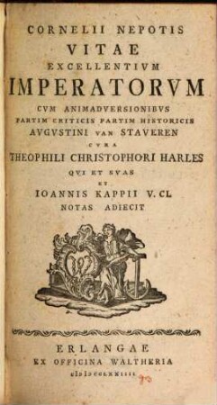Cornelii Nepotis Vitae Excellentivm Imperatorvm