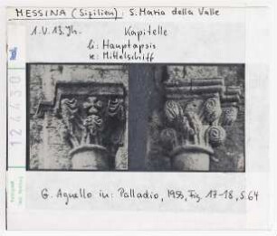 Messina (Sizilien): S.Maria della Valle 1.Viertel 13.Jh., Kapitelle Hauptapsis und Mittelschiff