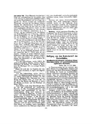 Verfügungen aus dem Septemberheft des Zentralblattes