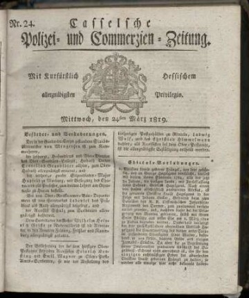 Nr. 24, Mittwoch, den 24sten Maerz 1819