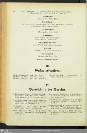 III. Gastwirtschaften