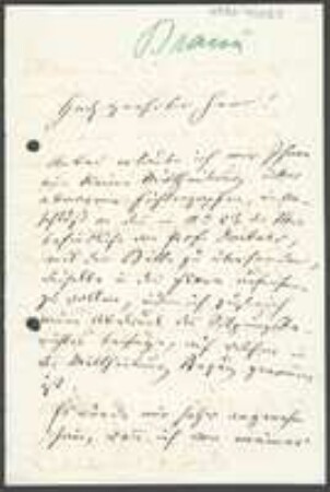 Brief von Alexander Braun an Unbekannt