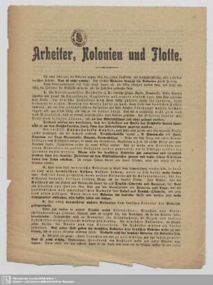 Arbeiter, Kolonien und Flotte : Oft wird behauptet, die Kolonien nützten bloß den großen Kaufleuten ...