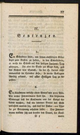 IV. Sentenzen.