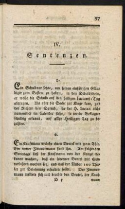 IV. Sentenzen.