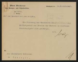 Zulassung zum Studium 14.11.1919