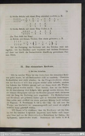II. Das elementare Rechnen