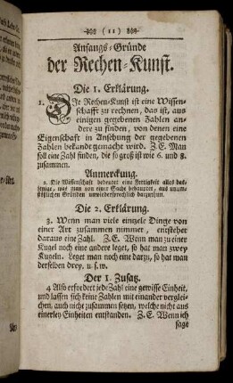 Anfangs-Gründe der Rechen-Kunst.