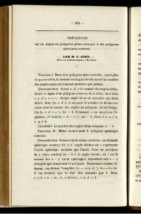 Théorèmes.