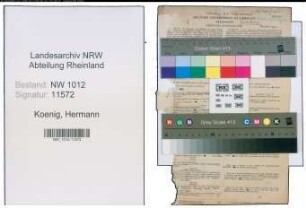 Entnazifizierung Hermann Koenig , geb. 26.09.1906 (Regierungsrat)