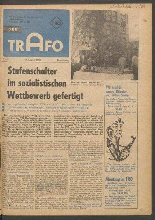 TRO-Betriebszeitung 'Der Trafo'; Nr. 31/1966 (10. August 1966)