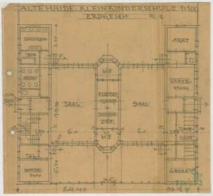 Fischer, Theodor; München; Kleinkinderschule Alte Haide - Grundriss EG