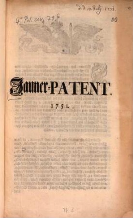 Jauner-Patent : 1751.