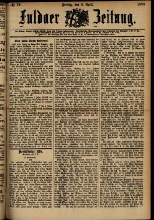 Ausgabe vom Freitag, den 06. April 1888.