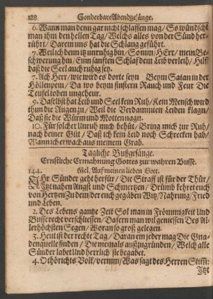 Tagliche Bußgesänge.