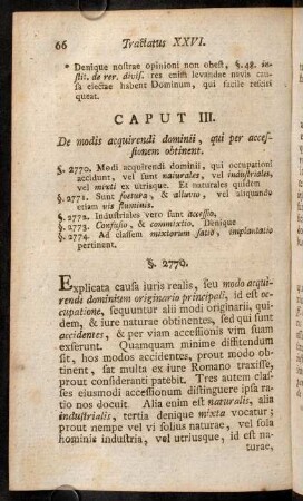 66-75, Caput III. De modis acquirendi dominii, ...- Caput IV. De Traditione.