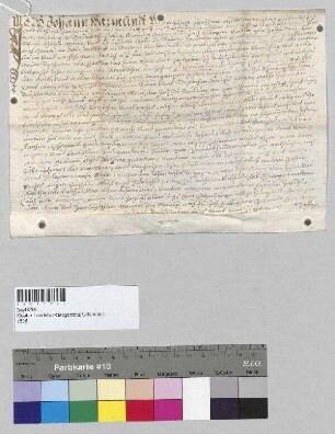 Johann Warmund von Preysing, Freiherr zu Altenpreysing etc., Rat und Pfleger zu Vilshofen, belehnt Balthasar Deichstetter, Innerer Rat und Gastwirt zu Landshut, mit Zehnten zu Schaumburg, Reithof, Wolfstein, Schwatzkofen (Schwärzkhofen) und Oberpettenbach in der Pfarrei Adlkofen im Landgericht Teisbach. S: Johann Warmund von Preysing, Freiherr zu Altenpreysing etc., Rat und Pfleger zu Vilshofen