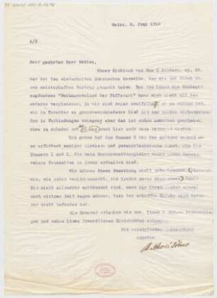 Brief an Bernhard Sekles : 05.06.1914