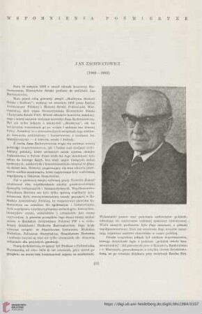 Jan Zachwatowicz : (1900-1983)