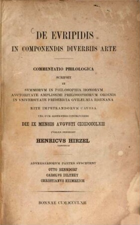 De Euripidis in componendis diverbiis arte