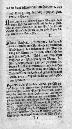 Hoffnungsvolle Gedanken und Vorschläge zur wirklichen Verbesserung des Ackerbaues.