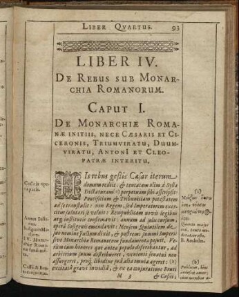 Liber IV. De Rebus Sub Monarchia Romanorum.